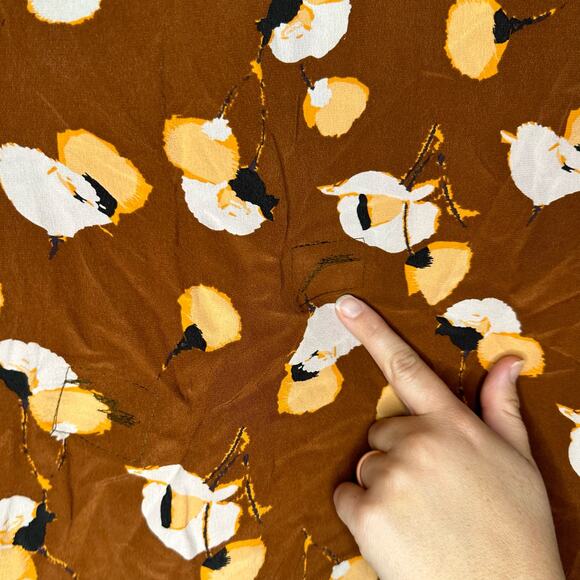 Equipment Tortoise Shell Brown Flower Print Lorainna Silk Mini Dress size Medium - Picture 12 of 16